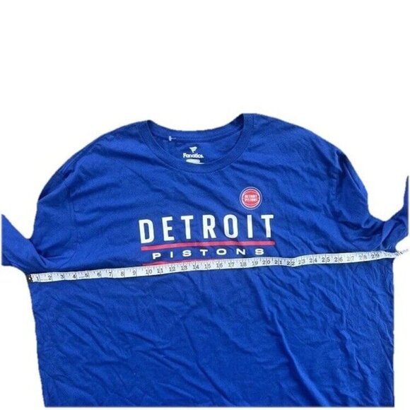 Fanatics Size 5XL Men's Blue Detroit Pistons Logo T-Shirt 100% Cotton Crew Neck. - Picture 7 of 9